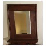 Vtg Wooden Frame Mirror w/ Shelf-16x24 Inches'