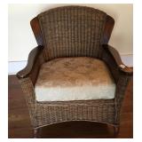 Beautiful Vintage Rattan Armchair-30x30 Inches