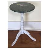 Cute Marble Top Wooden Accent Table-12x21 Inches