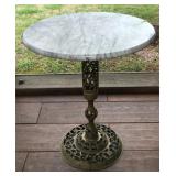 Cute Marble Top/Metal Base Patio Table-15x18 Inch