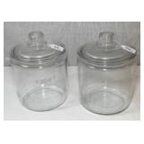 Pair of Glass Canisters-8 Inches Tall