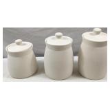 3 Raw Ceramic Jars W/ Lids