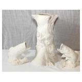 Large Lamp Animal Base/Medium Fish Raw Ceramics