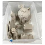 Tote of Delicate Raw Ceramic pieces