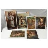6 Pc Old Print Factory Prints