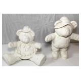 Pair of Medium Size Bear Raw Ceramics