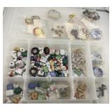 Plastic Organizer Full of Jewelry Making Beads/Etc