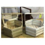 4 Wooden Slat Baskets