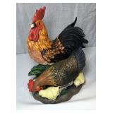 Rooster Family Ceramic Statue