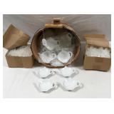 Basket of Little White Saucers