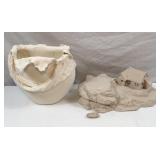 2 Large Raw Ceramic Pieces