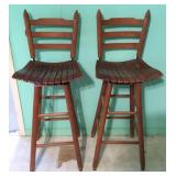 Pair of Nice Wooden Bar Stools