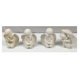 4 Medium Raw Ceramic Angels