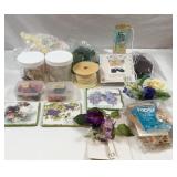 Small Tote of Craft Supplies/Beads/Etc