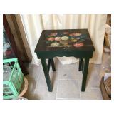 Vtg Handpainted Wooden Table-22x18x28 Inches