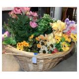 Wicker Basket of Artificial Flowers