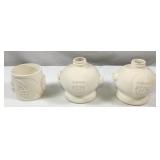 Trio of Football Raw Ceramic Pieces