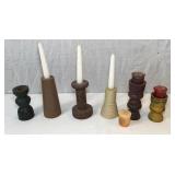 Wooden Candle Holders/Candles
