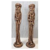 Pair of Painted Tall/Skinny Christmas Santas