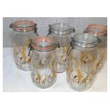 5 Pc Glass 'Golden Harvest: Canister Set