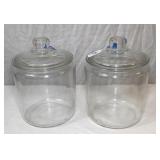 Pair of Glass Canisters-8 InchesTall