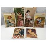 6 Pc Old Print Factory Prints