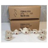 Trio of Apple Ceramic Tea Sets