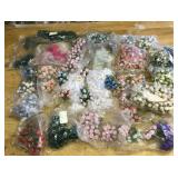 Lot of small artificial flowers