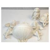 Cherub Planter/ Pair of Bunny Raw Ceramics