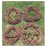 Lot of 4 large Grapevine Wreath baskets