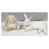 Large and Medium Raw Ceramic Bunnies