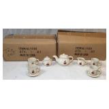 Trio of Apple Ceramic Tea Sets