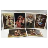 6 Pc Old Print Factory Prints