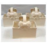 Trio of Medium Raw Ceramic Baskets