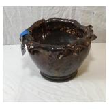 Vtg Ceramic Jardiniere Ruffled Vase-7x10 Inches