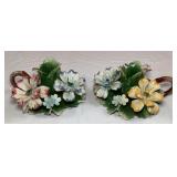 Pair Italian Capodimonte Porcelain Candle Holders