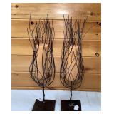 Pair of Metal Candle Holders-24 Inches Tall
