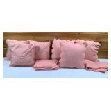 Quilted Pink Throw Pillows and Shams