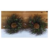 Pair of Rustic Wreath Wall Decor