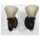 Pair of Pretty Battery Operated Wall Sconces