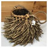 Unusual Twig Woven Basket