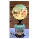 Awesome Jadeite Gone with the Wind Hurricane Lamp