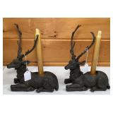 Pair of Resin Deer Candleholders