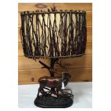 Rustic Farmhouse Antlered Deer Lamp-27 inches