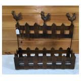 Awesome Metal Rooster Planters-19x6x17 Inches