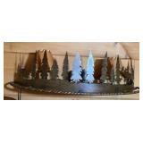 Metal Wildlife Double Hanging Lamp-34 Inches Long