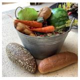 Metal Bucket w/ Artificial Food