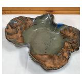 Large Leaf Pottery Dish-J SHamblin-10x13 Inches