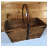 Vtg Wooden Basket-19x12 Inches