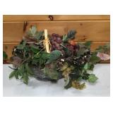 Glass Fruit Bowl w/ Artificial Fruit